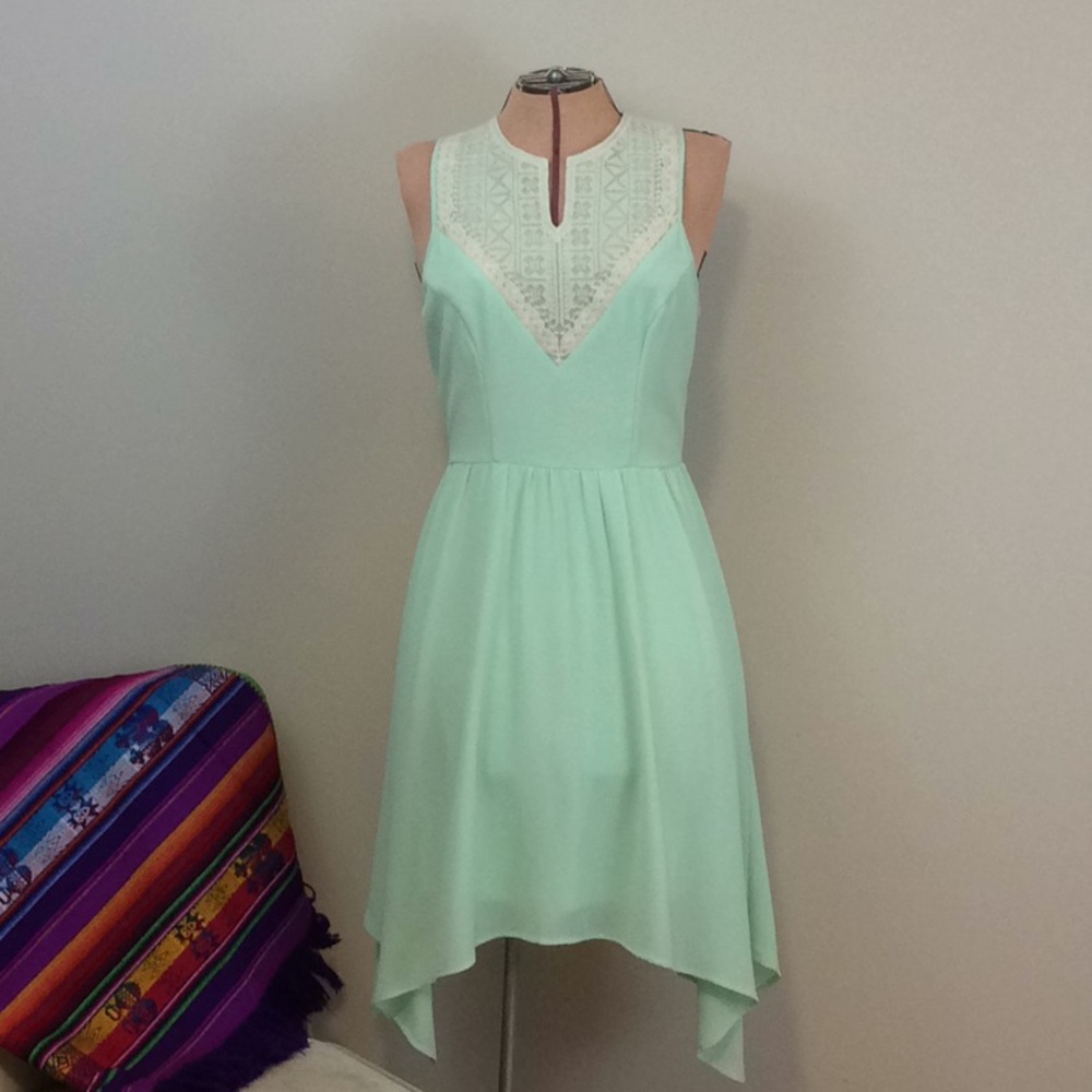 NWOT Alya green, asymmetrical dress